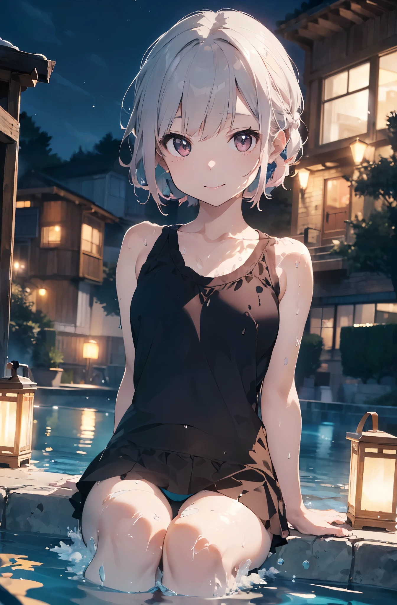 High resolution、A silver-haired girl drawn in the style of Japanese anime、Person sitting on a swim ring in an empty resort night pool々situation。(pinkの水着(、彼女は魅力的なpinkのビキニを着ています.、(pinkの水着)、The pool is beautifully lit、The surroundings are quiet and relaxing.、
(Masterpiece 1.5),super high quality, Very detailed,Perfect drawing,NFSW、beautiful woman、beautiful, Glowing Skin、A kind smile、beautiful black hair、Braiding、(((beautifulpinkの水着)))、(((pink、pinkの水着))),3D、16K Illustrations、((Clear Face))、High resolution、Nice background、beautiful background、Spotlight、Vibrant colors、(((Detail View)))、Perfect beauty,beautiful指,beautiful手,Points First,nail,Place your arms behind your back,Wakame seaweed、Wakame seaweed、Wakame seaweed、Wakame seaweed、Wakame seaweed、Wakame seaweed、Wakame seaweed、