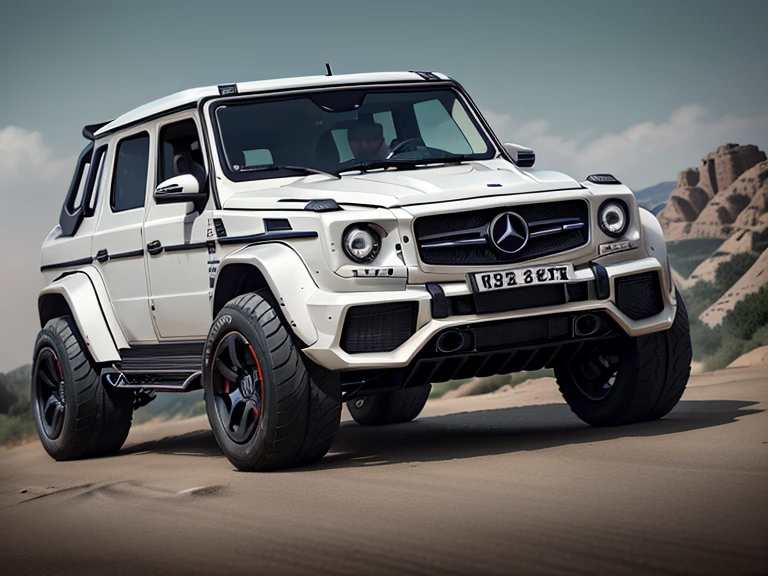 Mercedes，G634 times 4，The body is green，(LB-Works Full Version: walk)、(86 Gas Turbine)、future、Off-road车规格、(Gorgeous design)、Live Recording、detail、Deep Edge、Wide tires、Off-road、Turn on the light