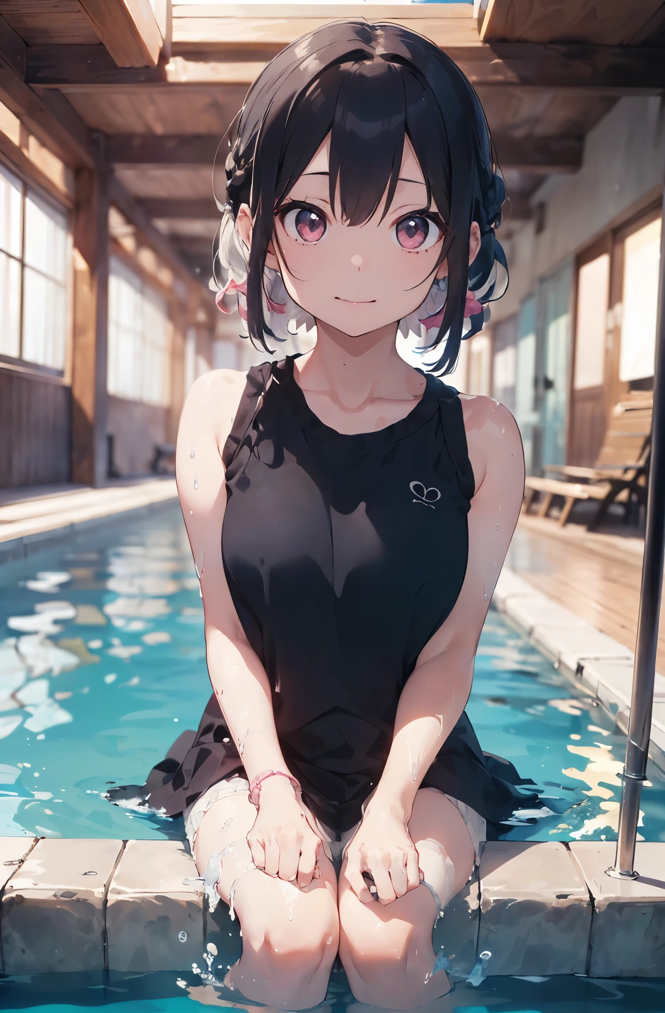 High resolution、A silver-haired girl drawn in the style of Japanese anime、Person sitting on a swim ring in an empty resort night pool々situation。(pinkの水着(、彼女は魅力的なpinkのビキニを着ています.、(pinkの水着)、The pool is beautifully lit、The surroundings are quiet and relaxing.、
(Masterpiece 1.5),super high quality, Very detailed,Perfect drawing,NFSW、beautiful woman、beautiful, Glowing Skin、A kind smile、beautiful black hair、Braiding、(((beautifulpinkの水着)))、(((pink、pinkの水着))),3D、16K Illustrations、((Clear Face))、High resolution、Nice background、beautiful background、Spotlight、Vibrant colors、(((Detail View)))、Perfect beauty,beautiful指,beautiful手,Points First,nail,Place your arms behind your back,Wakame seaweed、Wakame seaweed、Wakame seaweed、Wakame seaweed、Wakame seaweed、Wakame seaweed、Wakame seaweed、