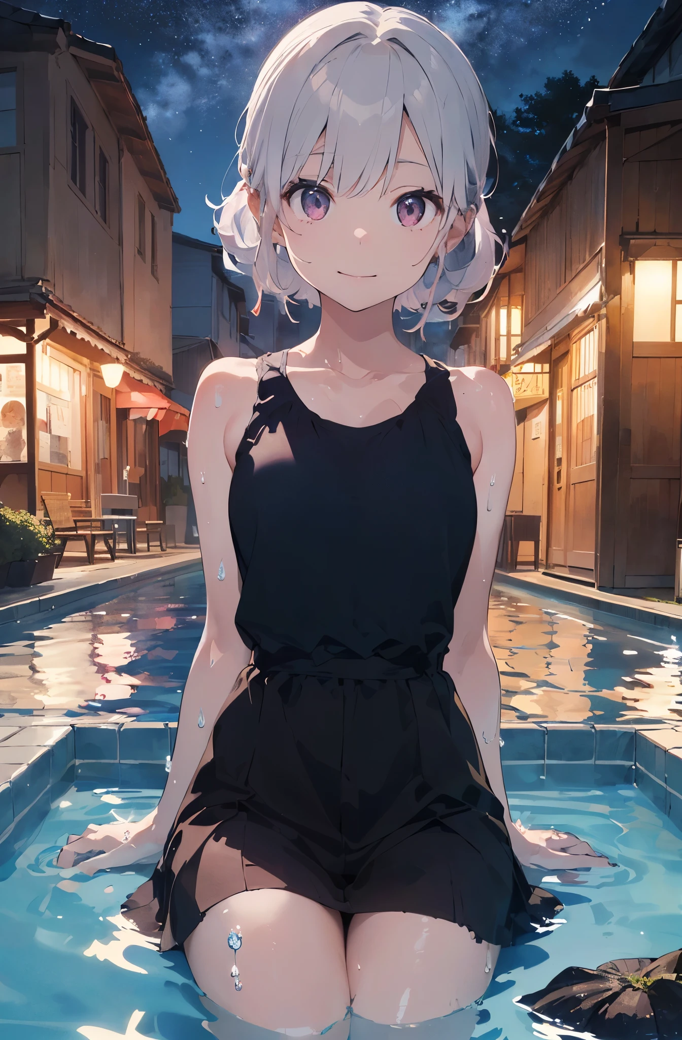 High resolution、A silver-haired girl drawn in the style of Japanese anime、Person sitting on a swim ring in an empty resort night pool々situation。(pinkの水着(、彼女は魅力的なpinkのビキニを着ています.、(pinkの水着)、The pool is beautifully lit、The surroundings are quiet and relaxing.、
(Masterpiece 1.5),super high quality, Very detailed,Perfect drawing,NFSW、beautiful woman、beautiful, Glowing Skin、A kind smile、beautiful black hair、Braiding、(((beautifulpinkの水着)))、(((pink、pinkの水着))),3D、16K Illustrations、((Clear Face))、High resolution、Nice background、beautiful background、Spotlight、Vibrant colors、(((Detail View)))、Perfect beauty,beautiful指,beautiful手,Points First,nail,Place your arms behind your back,Wakame seaweed、Wakame seaweed、Wakame seaweed、Wakame seaweed、Wakame seaweed、Wakame seaweed、Wakame seaweed、