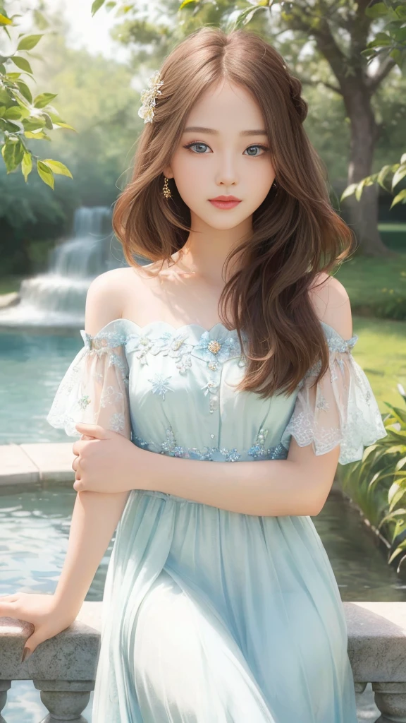 ((Very detailed, 8K, highest quality)), beautiful girl, floating, ((A very delicate and beautiful dreamlike scene.)), (Detailed eyes and face), Neck ribbon, ('s small hand), ((Elegant sheer blue dress)), (Mysterious atmosphere), sunlight, (Soft Light), (pastel colour), (Sparkling), (Beautiful breasts), (Fascinating Cleavage), (Small beautiful butt), ((Hair flying in the wind and skirts rolling up)), ((Sexy Panty Shot)), (Photorealistic), (Professional Lighting), Digital SLR, (Accurate Shadows), (View the viewer)