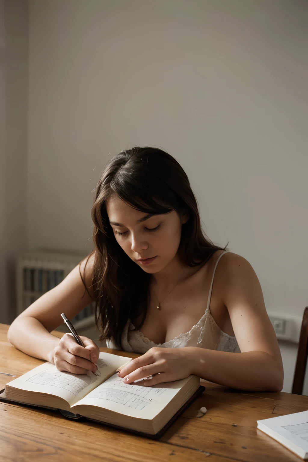 Draw a picture of someone writing in a book
