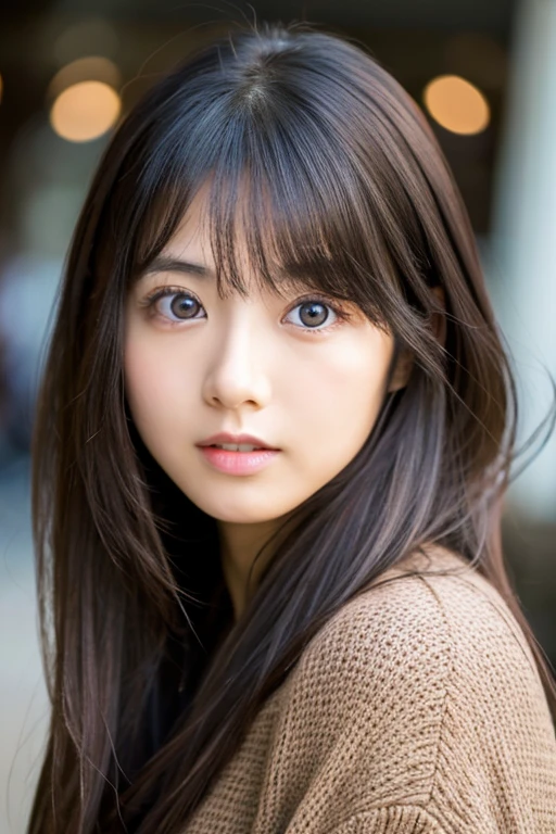 A beautiful Japanese woman with large, narrow eyes.
