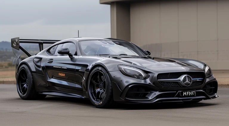 ((Mercedes-AMG HYPERCAR ONE ))、detailed、Pre-engineered aerospace components、Realistically、Deep Edge、Wide tires、PARKING LOT、