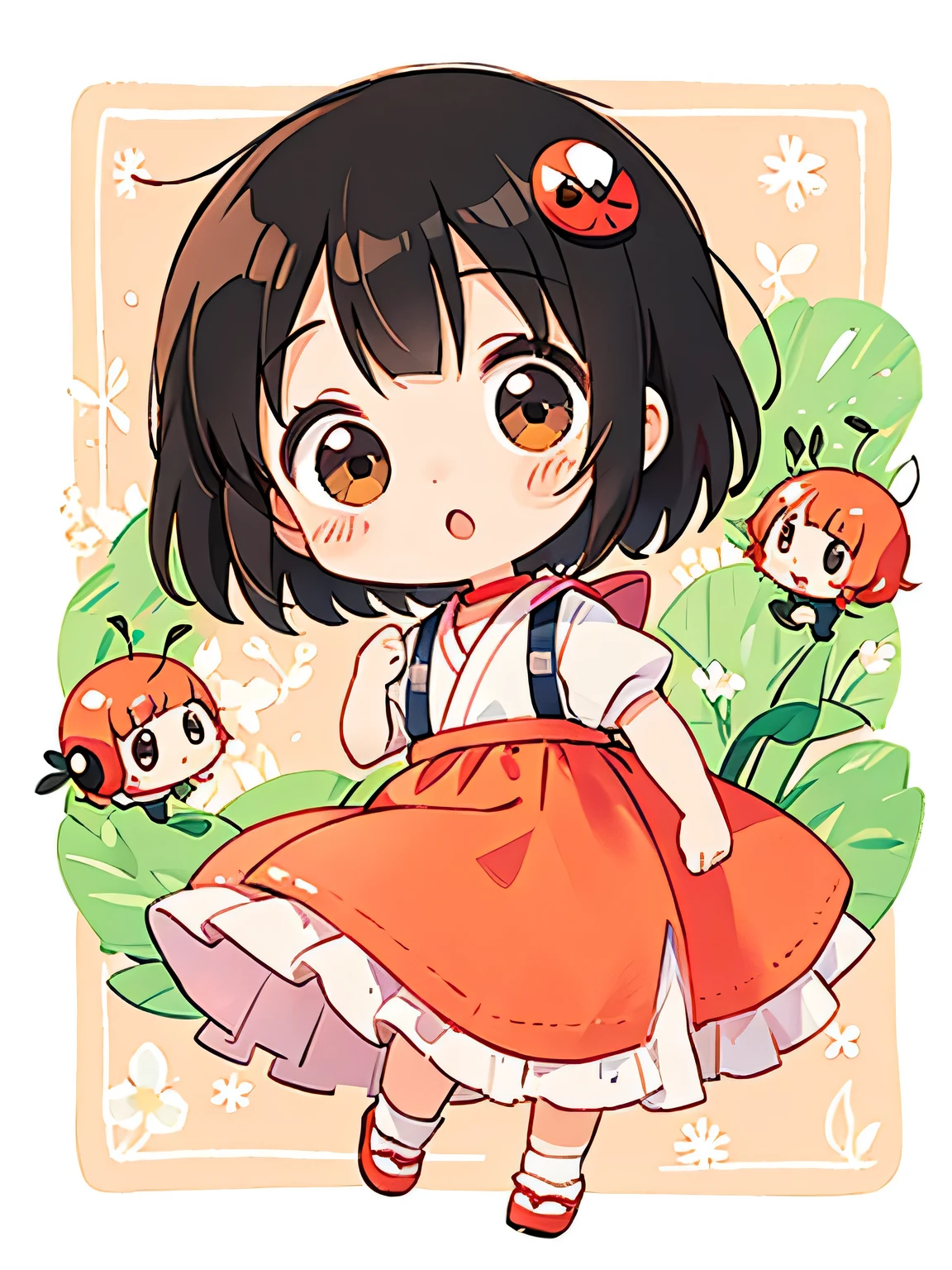 Momoko Sakura Style, Kawaii Design, Chibi Maruko-chan、Chibi, Cute ladybug、hiking