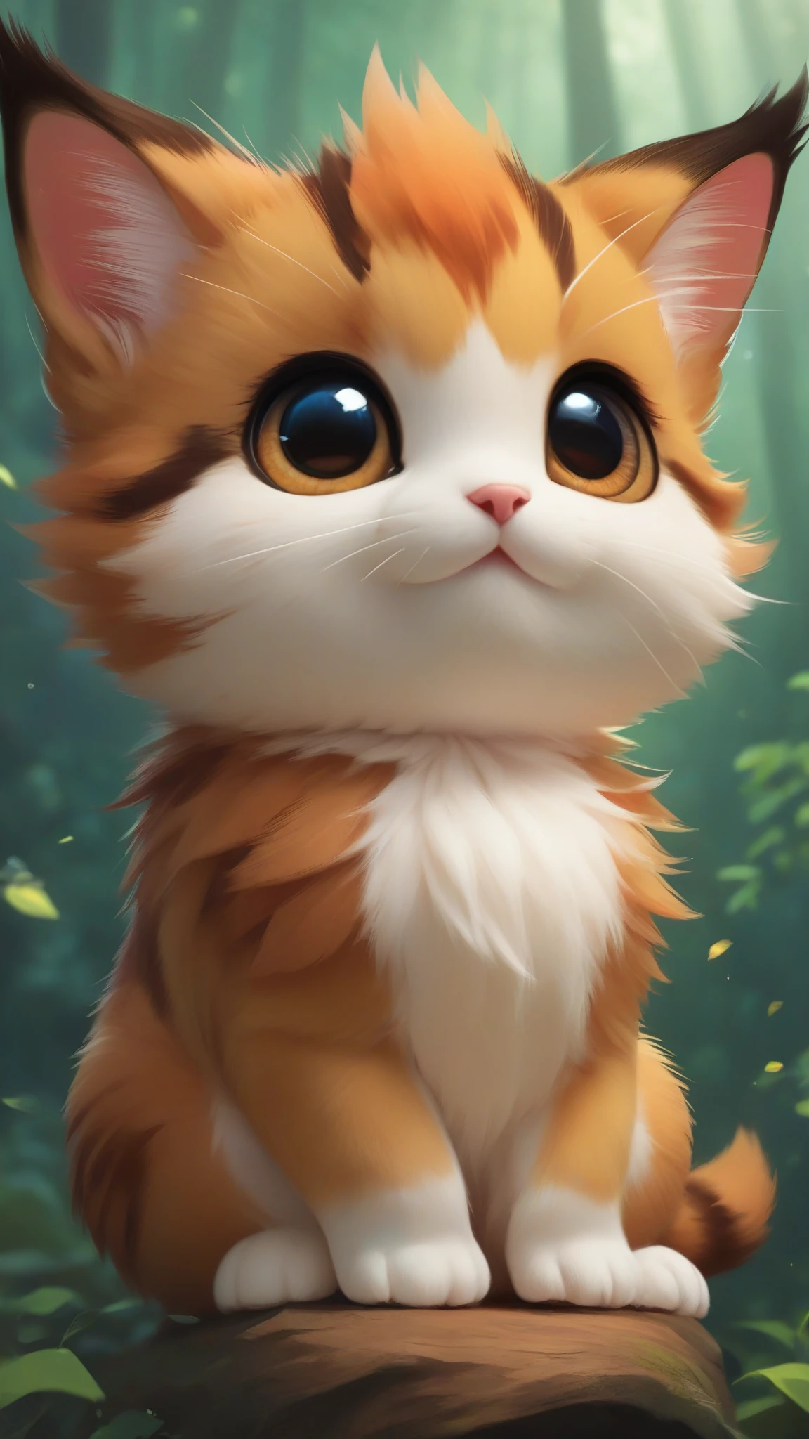 score_9, score_8_up, score_7_up, score_6_up, score_5_up, score_4_up,UHD, 
adorable cat-like creature big eyes in forest autumn time