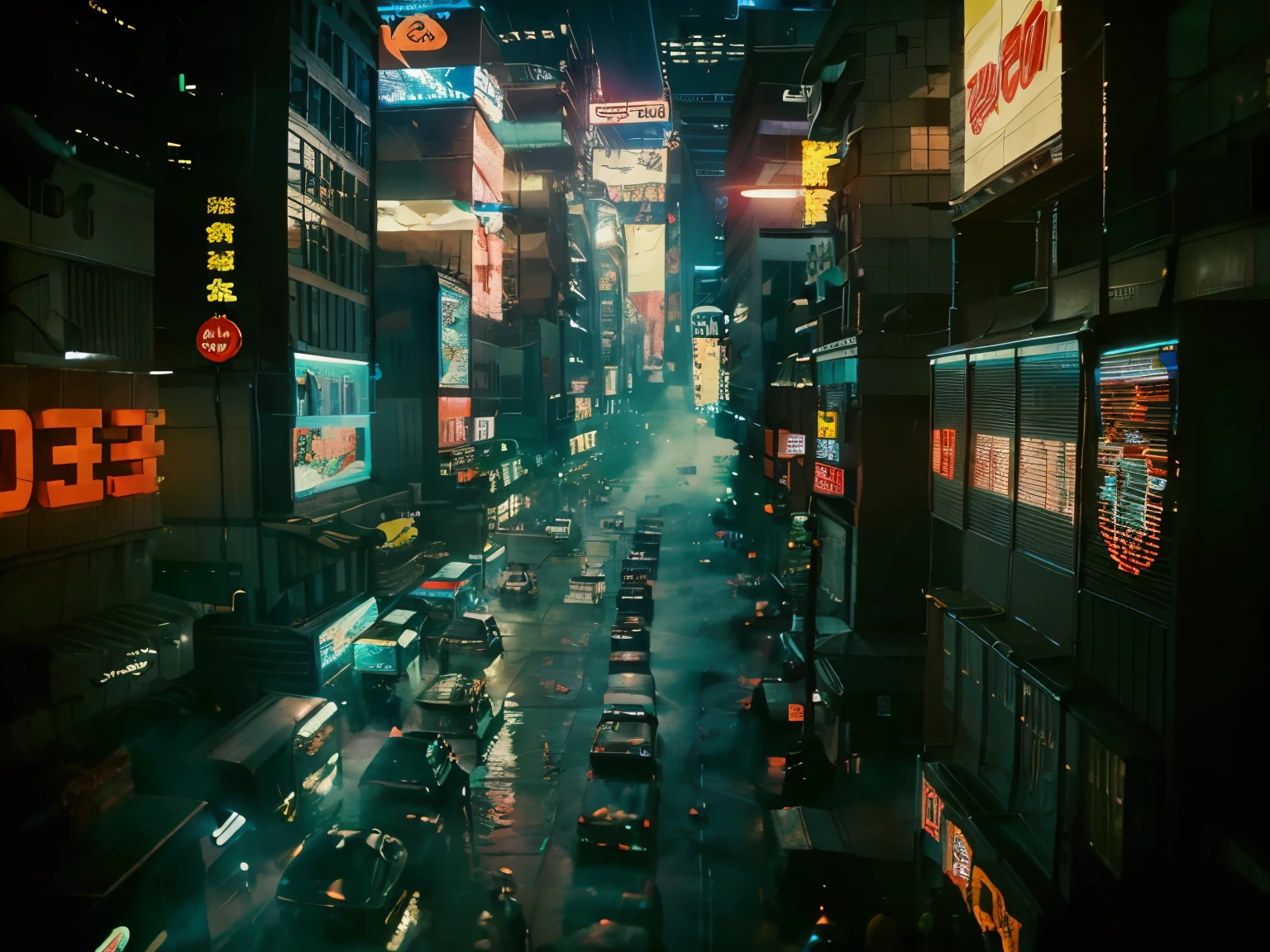 ((highest quality)), ((masterpiece)), (be familiar with), (High definition), (Accurate), (Realistic), (Cinematic), (Best Shadow), (Low contrast), (8K), Perfect Face, ((SYD MEAD style)), manga、mangaデザイン、Storyboard、Panel layout、(Security droneが飛び立っていく), Glittering neon signs、congestion, congestion, Decadent Future City, NEO TOKYO, A.D.2051, (steam:1.2), It's raining white, evening,