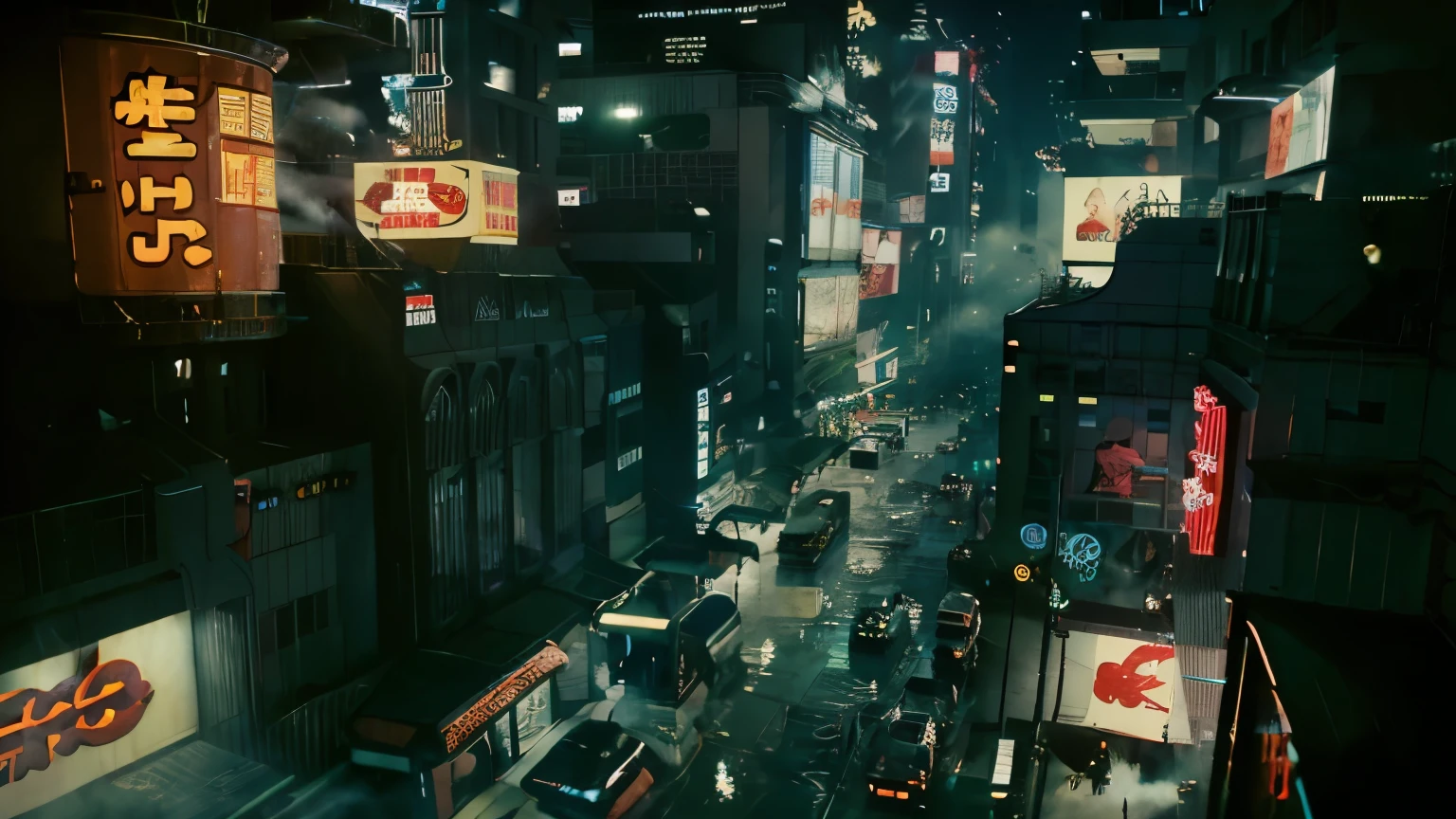 ((highest quality)), ((masterpiece)), (be familiar with), (High definition), (Accurate), (Realistic), (Cinematic), (Best Shadow), (Low contrast), (8K), Perfect Face, ((SYD MEAD style)), manga、mangaデザイン、Storyboard、Panel layout、(Security droneが飛び立っていく), Glittering neon signs、congestion, congestion, Decadent Future City, NEO TOKYO, A.D.2051, (steam:1.2), It's raining white, evening,