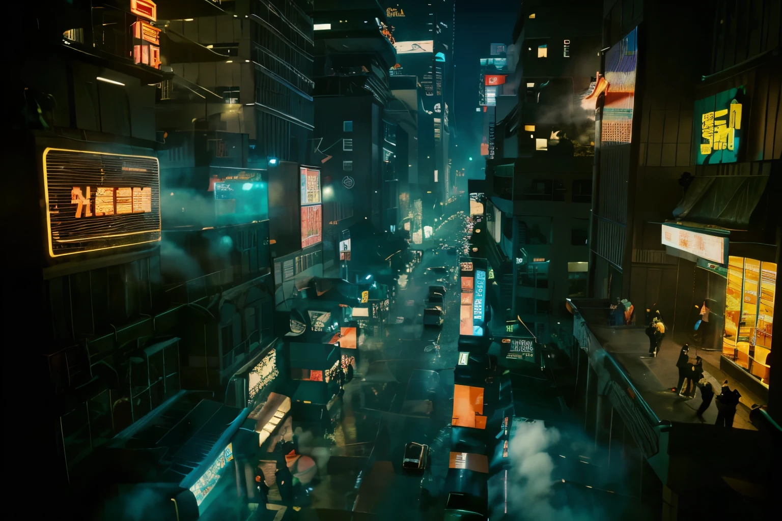 ((highest quality)), ((masterpiece)), (be familiar with), (High definition), (Accurate), (Realistic), (Cinematic), (Best Shadow), (Low contrast), (8K), Perfect Face, ((SYD MEAD style)), manga、mangaデザイン、Storyboard、Panel layout、(Security droneが飛び立っていく), Glittering neon signs、congestion, congestion, Decadent Future City, NEO TOKYO, A.D.2051, (steam:1.2), It's raining white, evening,