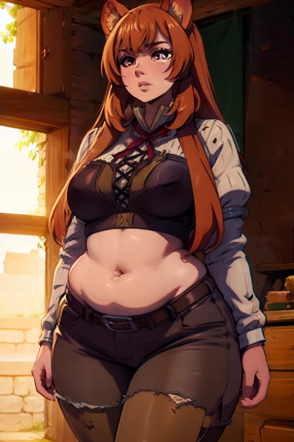 chubby, Raphtalia, adult, curvy, 