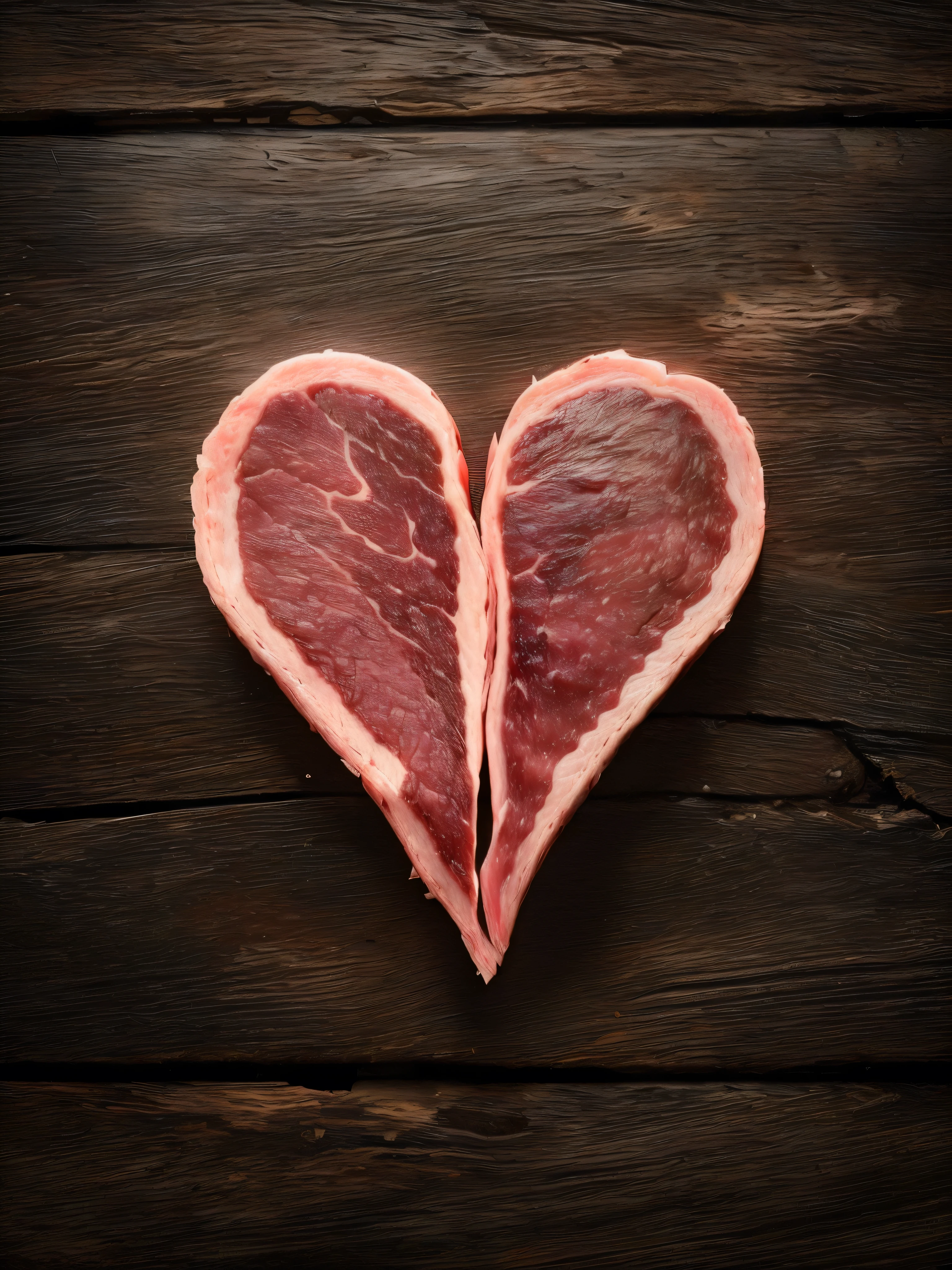 a close up of a piece of meat in the shape of a heart, meat with veins, meat veins, meat, eating meat, covered in organic flesh meat, meat texture, forming a heart with their necks, Spare photo, real heart, stock, juicy meat, beef, real heart!, heart, pork meat, with skin, February), meaty, Raw pork