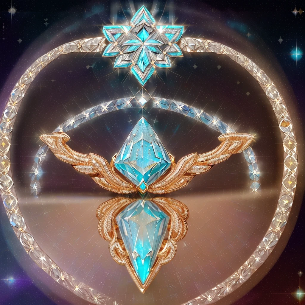 (best quality, highres, HDR:1.2), (delicate, elegant, noble) Eagle ring setting, (shimmering, sparkling) Garnett-Turquoise-Gold Diamond gemstones, (starry sky, inverted image) in the ring, (magic pattern, Tyndall effect) emitting the brightest light in a(n) (elegant, noble) red hue, (dark-style graphics, exquisite background)