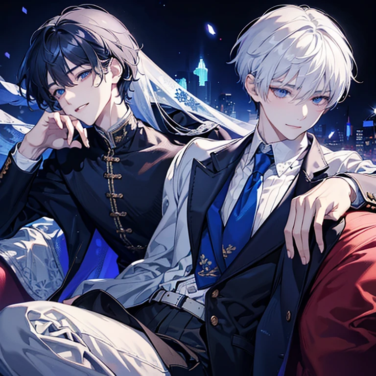male、Beautiful boy、Beautiful Youth、Relax、calm down、smile、room、Sleep on the sofa、Adorable、Sexy appearance、Alluring、Slender、suit、Unbuttoned、Weakness、relax、Three white eyes、Gentle look、From above