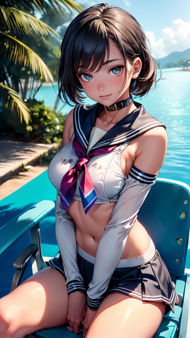 ***ung_teen_girls、****、brown_hair、short_ponytail, long_bangs、blue_midriff_baring_sailor_uniform、mini_skirt、short_sleeve、thighthighs、big_tits, sleepy, Sorrisos、open_mouth、dynamic_pose, childlike_posing ,harbor,dock_background、spread_legs、happiness、NSFW、short_gloves, (wet:1.4),transparent,covered_nipples, covered_crotch, under_tits, sweat, bare_thighs, (groin:1.5),