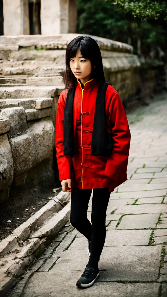 Ancient Chinese girl walking alone