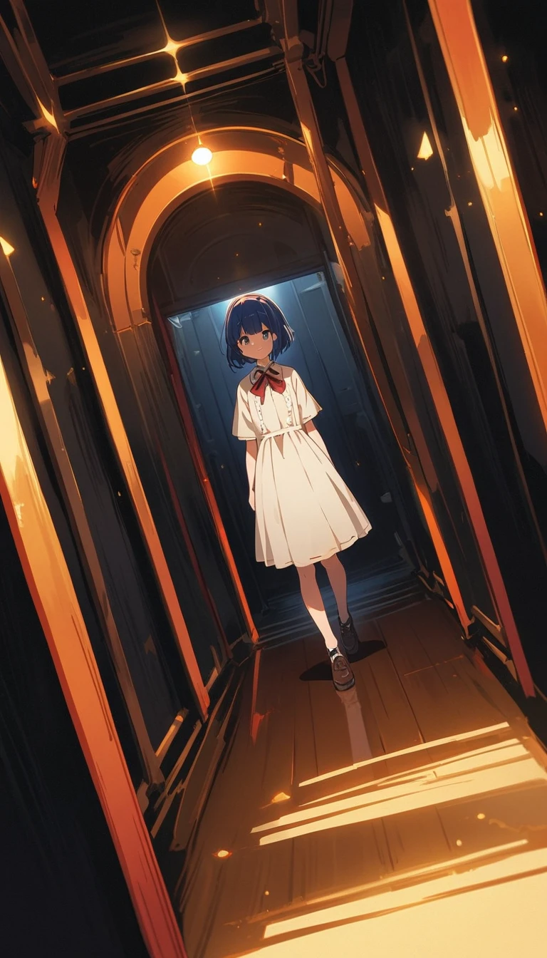 mechanical, Mecha, one person, one personで, short hair, profile, Science fiction, smile, Blue Hair, (headgear:1), technical background,(highest quality、masterpiece、High resolution、detailed)、animeスタイル、Flat Style、(Shine目、detailed美しい顔),  BREAK,1 girl、extremely detailed(The Shining), Best lighting, Best Shadow、floating, (High saturation), (Shine),Full Body, Dynamic Angle、anime