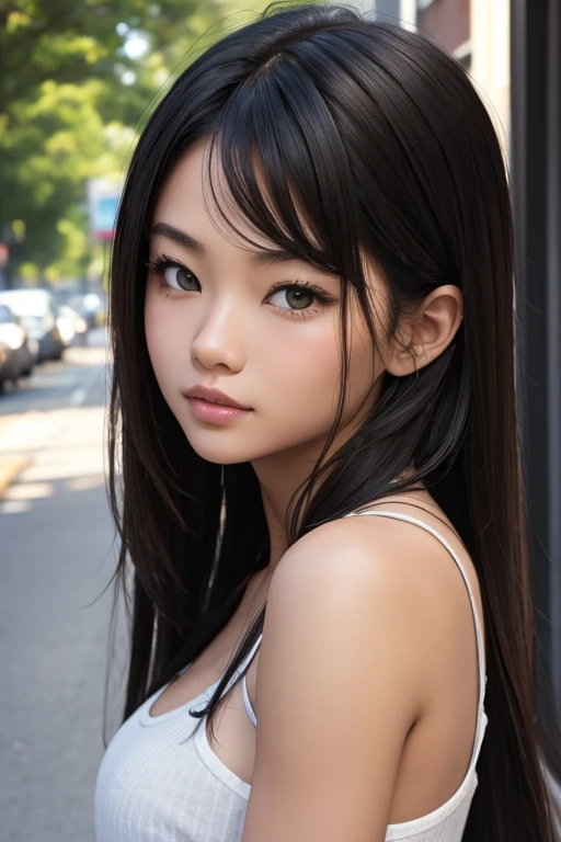 young mixed asian caucasian female