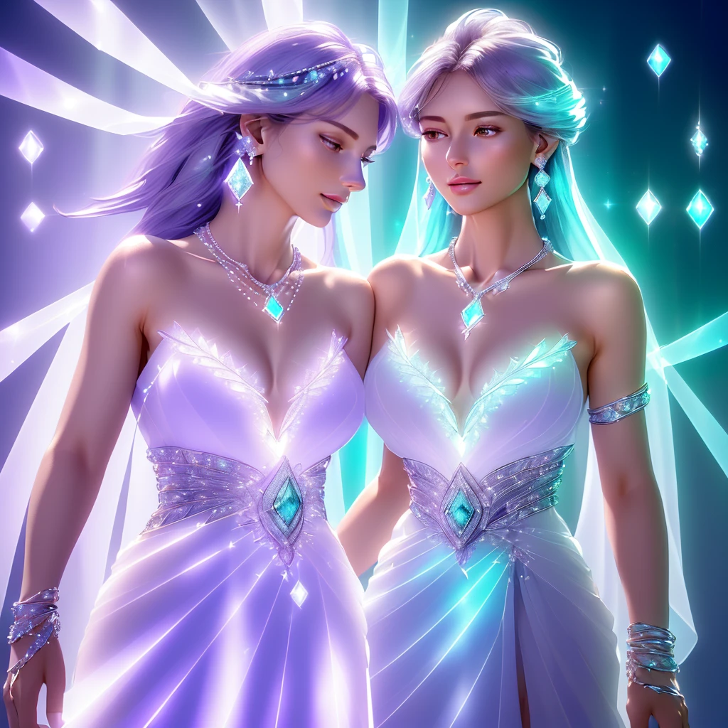 (best quality, highres, HDR:1.2), (delicate, elegant, noble) Eagle necklaces, earrings, bracelets, setting, (shimmering, sparkling) Garnett-Turquoise-White Diamond gemstones, (jewelry store, inverted image) in the necklaces, (magic pattern, Tyndall effect) emitting the brightest light in a(n) (elegant, noble) Lavender hue, (dark-style graphics, exquisite highly detailed polished background)