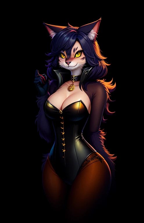 Furry Fursona cute anthro Halloween cat vampire female fluffy original character