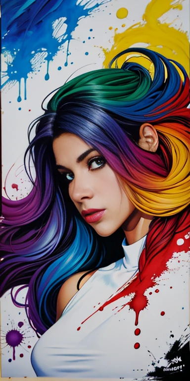 arte inicial, estilo fortnite, cartaz de retrato, (fundo branco)), estilo inicial de tinta colorida, contour,hiperdetalhado intrinsecamente detalhado, motor irreal,Fantastic, detalhe intrincado, tela de abertura, cores complementares, arte conceitual de fantasia, 8K resolution, obra-prima do deviantart, oil painting, golpes pesados, tinta pingando,artes splash