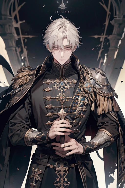 1 homem, short black messy hair with bangs, bonito, olhos vermelhos de sangue, olhos detalhados, lindo, corpo alto e magro, Condescendente, arrogante, Realeza, tyrannical ruler, vestindo preto, fantasia medieval, Almas escuras, Trono