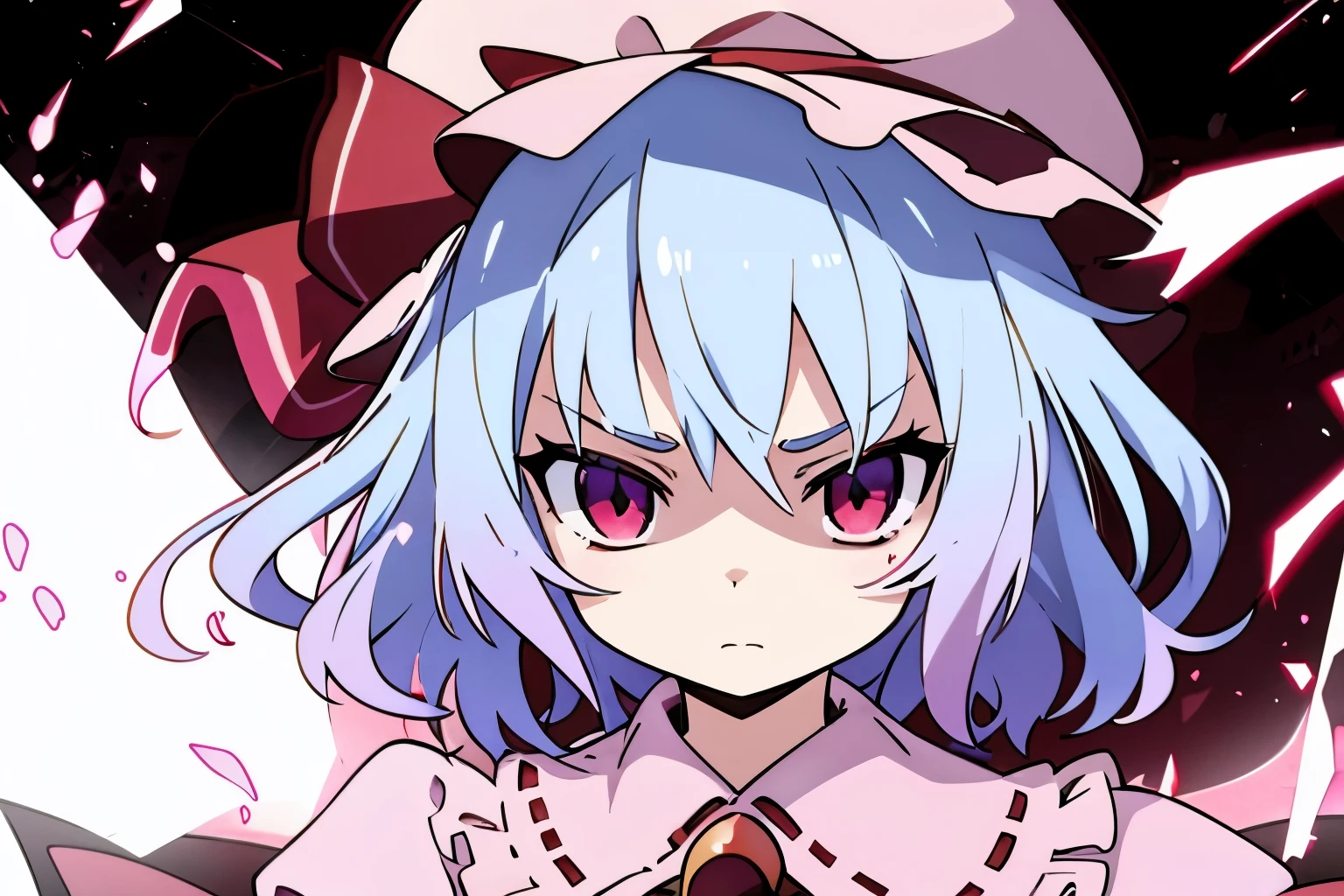 Anime Style、One Girl、alone、solo、masterpiece、highest quality、Remilia Scarlet、Expressionless、(Facial shading)、East