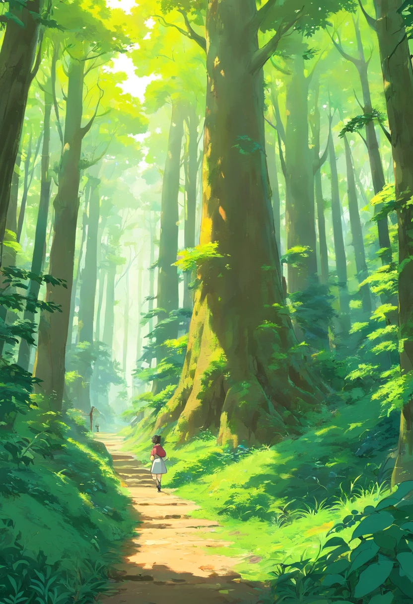 Forêt sauvage avec de la mousse et beaucoup de feuillage. Sans personnes