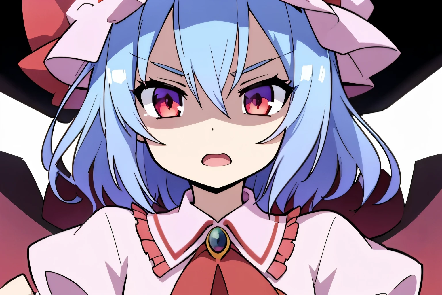 Anime Style、One Girl、alone、solo、masterpiece、highest quality、Remilia Scarlet、Expressionless、Straight face、Kind Face(Facial shading)、East、Open Mouth
