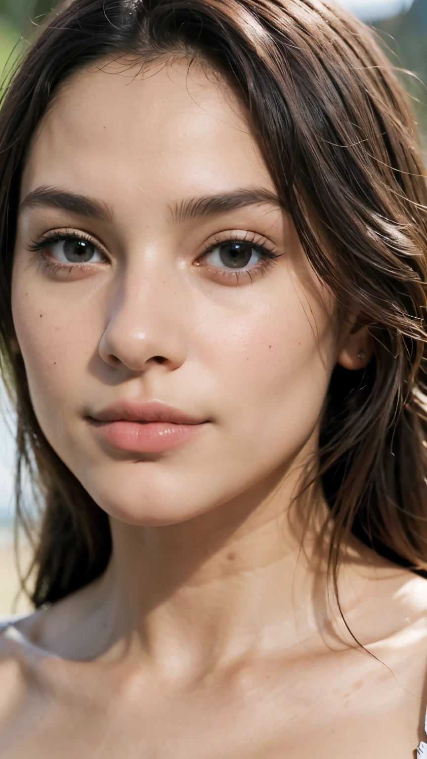 ((melhor qualidade)), ((obra de arte)), (detalhado), rosto perfeito 1girl, Victoria, a beautiful brunette looking on the camera, detailed eyes. Full body, wear crop