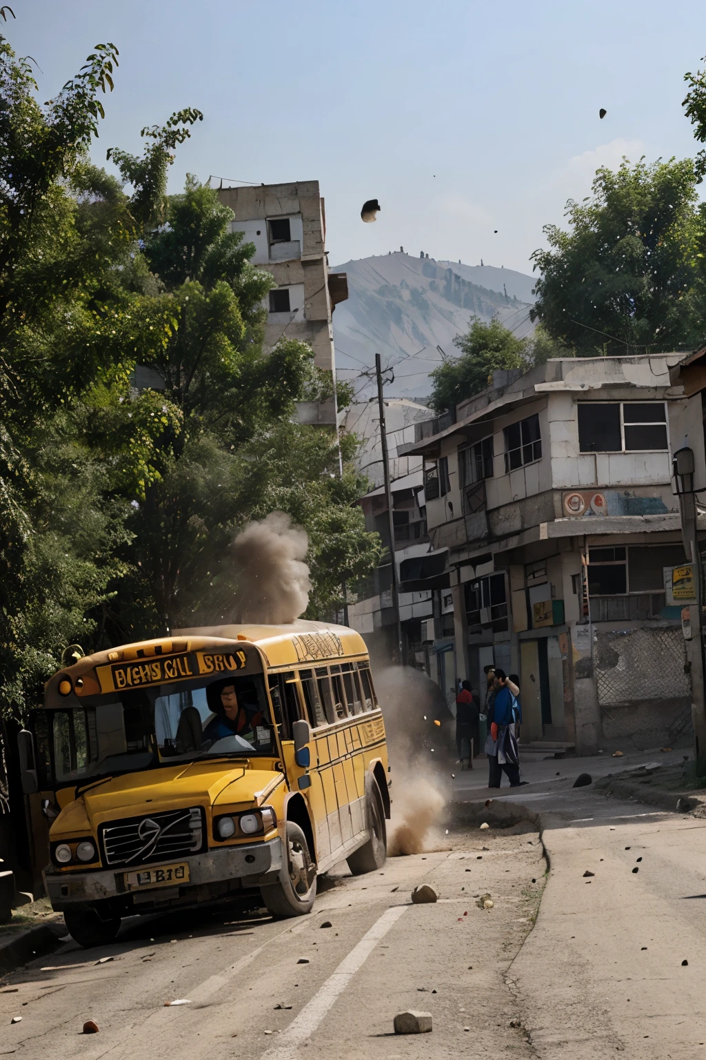school bus stone pelting in kashmir