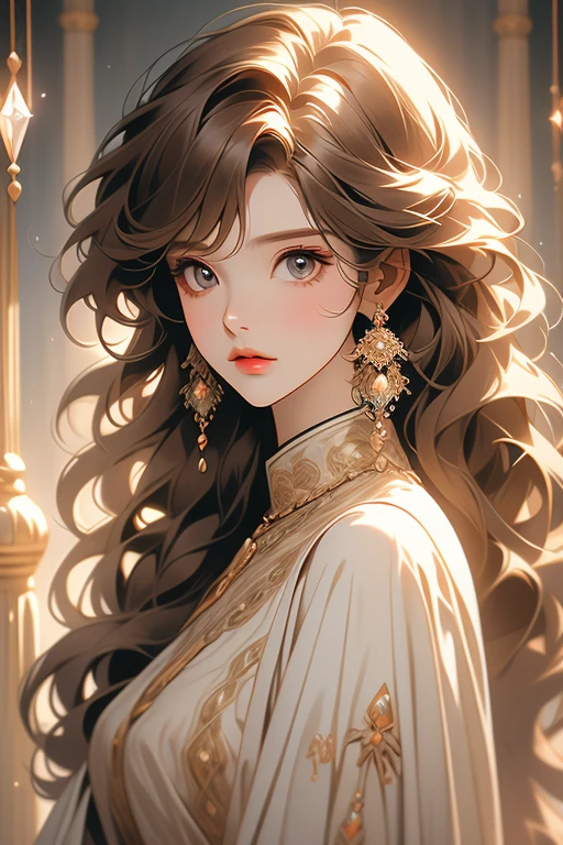 The Old Woman of the Wizard of Light, , Long side-swept bangs wavy light brown hair, Crystal Eyes, Ethnic Earrings, Fashion Out It