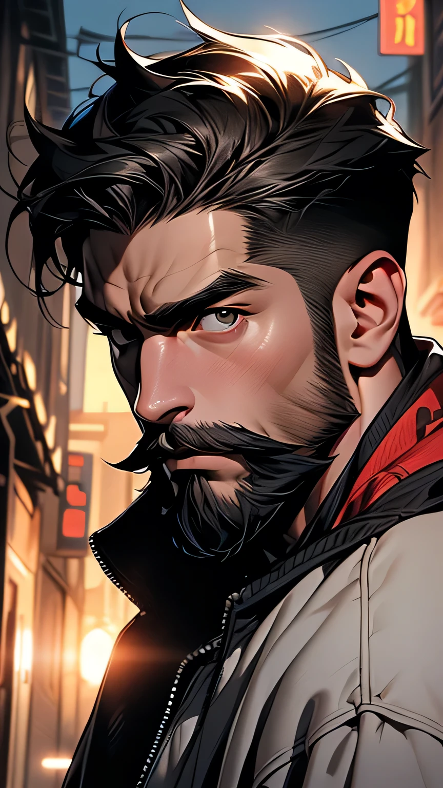 A picture of a man with a cigar in his mouth, Handsome men from Demon Slayer, Portrait of Shanks le Roux, Jan J, Male art, Very detailed fan art, Gendo Ikari smoking a joint, Anime Handsome Man, Gweiz-style artwork, Kentaro Miura art, A mix of Johan Liebert and Alucard