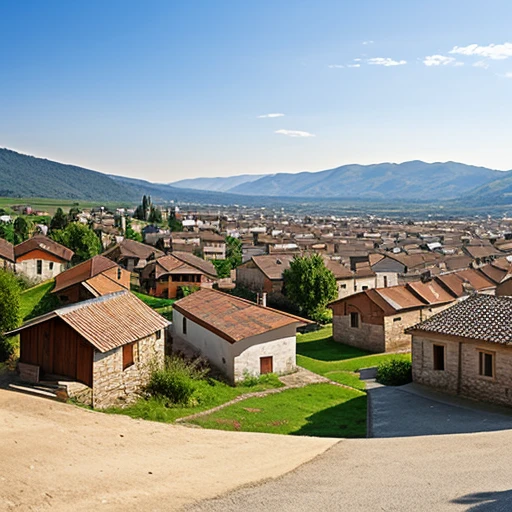 Jewish village with houses panoramic view