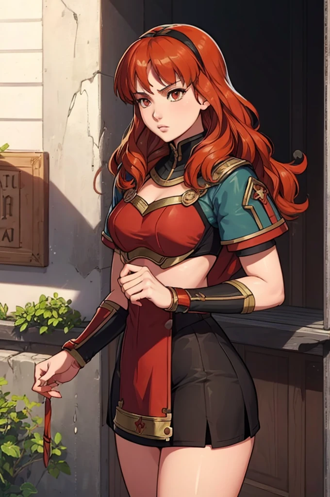 Celica (Fire Emblem Echoes: Shadows of Valentia) reimagined as a sukeban deka girl 