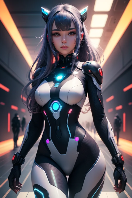 Beautiful futuristic cyber girl with neural network hair, Futurism, Ultra-high resolution, Super Detail, highest quality, 8k  