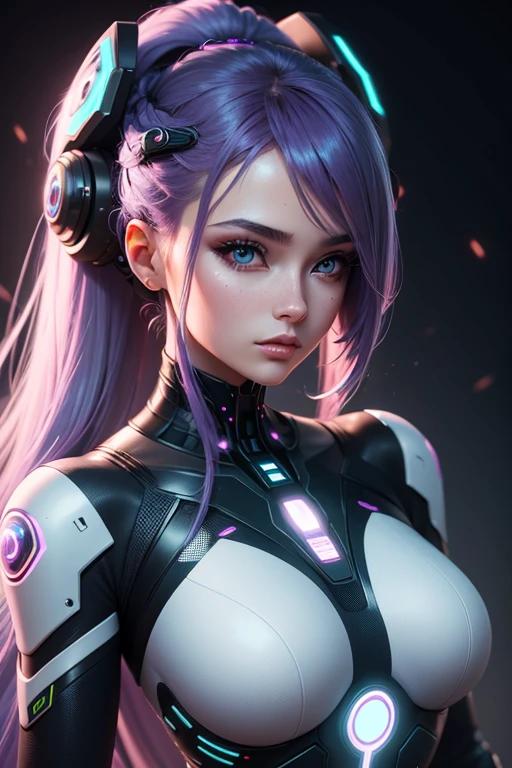 Beautiful futuristic cyber girl with neural network hair, Futurism, Ultra-high resolution, Super Detail, highest quality, 8k