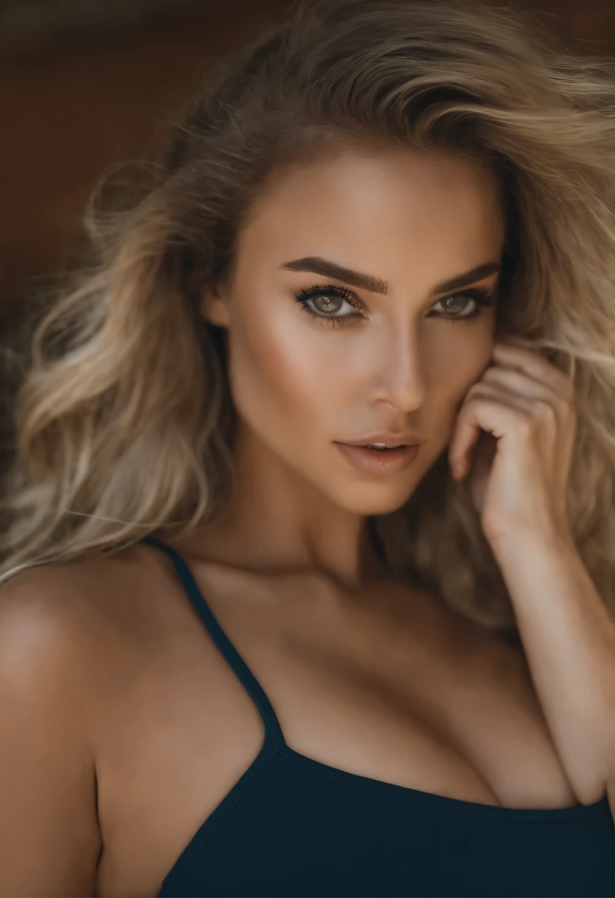 Oman with matching tank top and panties, fille sexy aux yeux bleus, Portrait de Sophie Mudd, Portrait de Corinna Kopf, cheveux blonds et grands yeux, selfie d'une jeune femme, ohne Maquillage, naturel, Regardez directement dans la caméra, Visage avec Artgram, maquillage subtil, Superbe photo du corps entier, dans la chambre, gros seins, blond, Latin, a la piscine