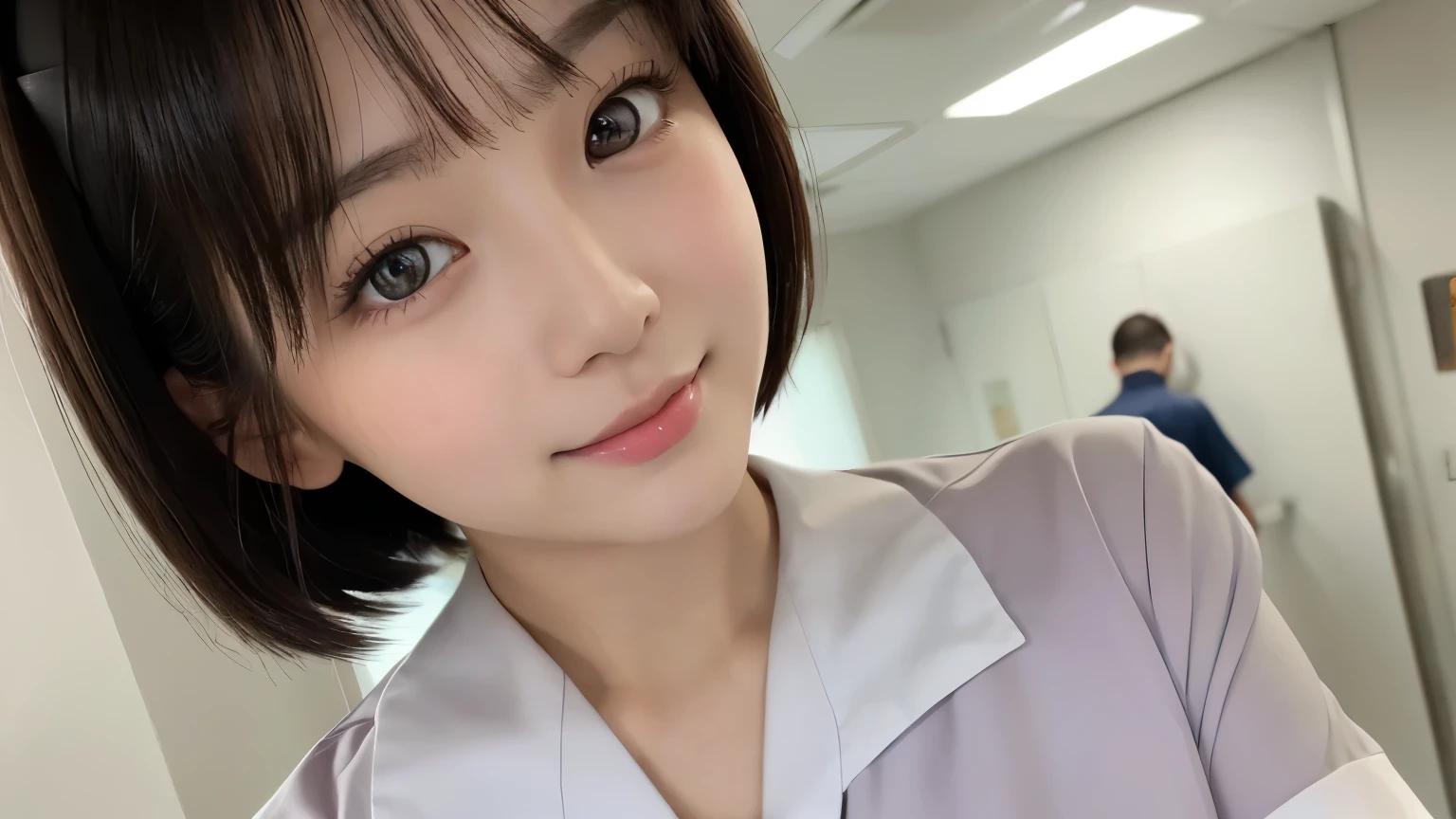 Cute nurse、Japanese、Flat face、Sexy pose