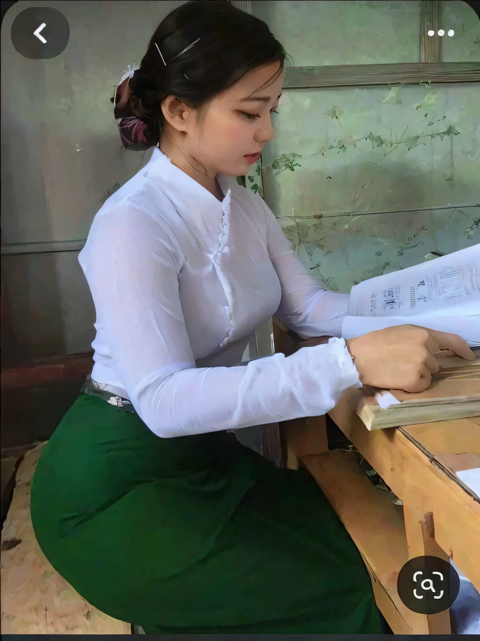 best quality,4k, highest ,masterpiece:1.5),ultra-detailed,(realistic,photo-realistic,photo-realistic:1.37),beautiful girl 24 years old, beautiful detailed eye, beautiful detailed lips, extremely detailed eyes, and face,longeyelashes,1 girl, illustration, soft lighting, vibrant color ,Boken ,romantic, dreamlike, etherealvibe, Full body Professional Photo,(Photo 4k:1.1)(Sharp Focus:1.1),High Detail, Woman in (beautiful chrysanthemum garden:1.2)Pretty Buttocks, long hair, Instagram Pattern Pose, confident, slim girl, big tits:1.2,perfect anatomy, perfect symmertry:1,2<Realistic, realistic face:1.3,perfect face, content, confident, very detailed, and dramatic, cinematic lighting, Lighting scene, soft lights graceful movement, full body photography,((masterpiece:1.5)),photoreal acmm ss outfit, wearing acmm top, light purple acmm top, short sleeves, buttons, wearing acmm long skirt, acmm outfit, wearing acmm top, olive green acmm top, long skirt, long sleeves, wearing acmm long skirt, olive green acmm long skirt ,printed skirt,big bust