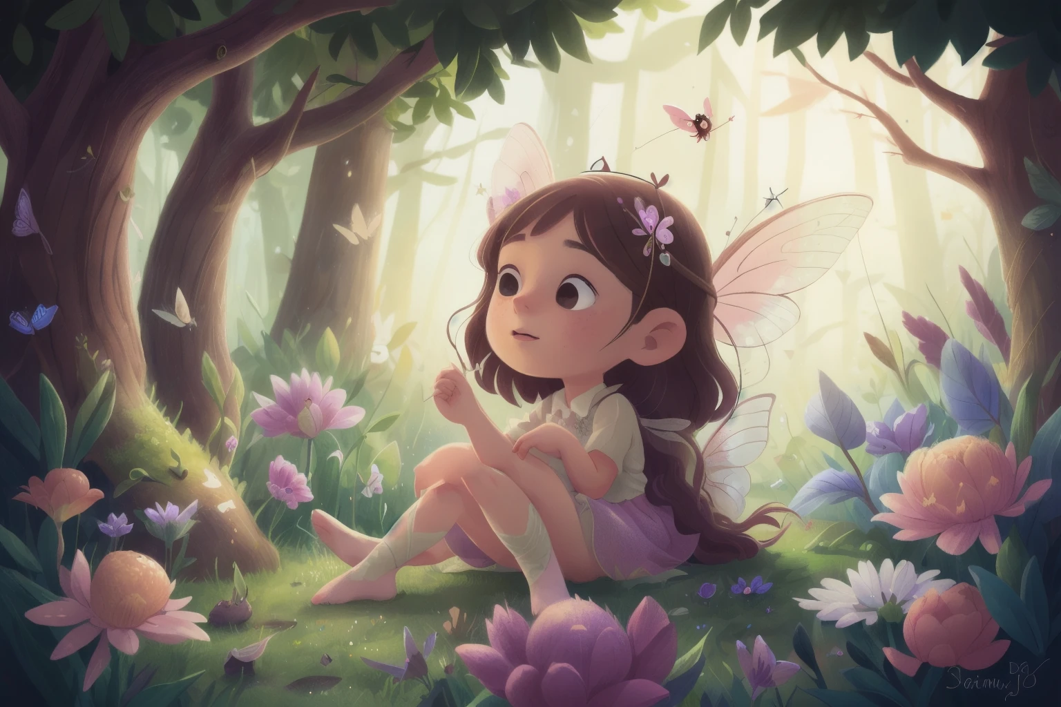 A girl dreaming to be a fairy