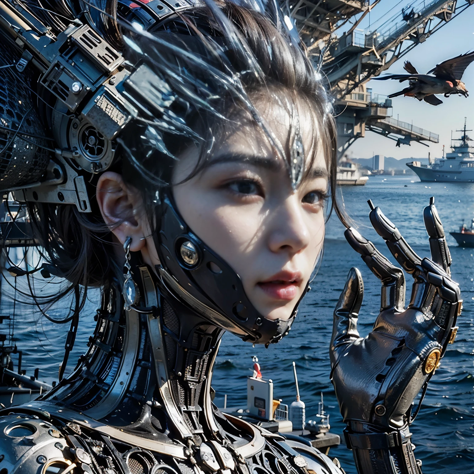 (masterpiece, best quality:1.2), (8k uhd, 16k, 32k, ultra high res), (photorealistic:1.37), (RAW photo), ultimate-realistic, ultimate-realistic details, ultimate-realistic texture, ultimate-intricate details, ultimate-realistic lighting, ultimate-realistic shadow, japanese girl, ultimate-cute face, ultimate-RAW skin, ultimate-realistic eyes, Japanese woman in insect powered suit, cannon mounted on shoulder, very cute face, mechanical, extremely intricate details, full body shot, ultimate photorealistic, big city locked down
