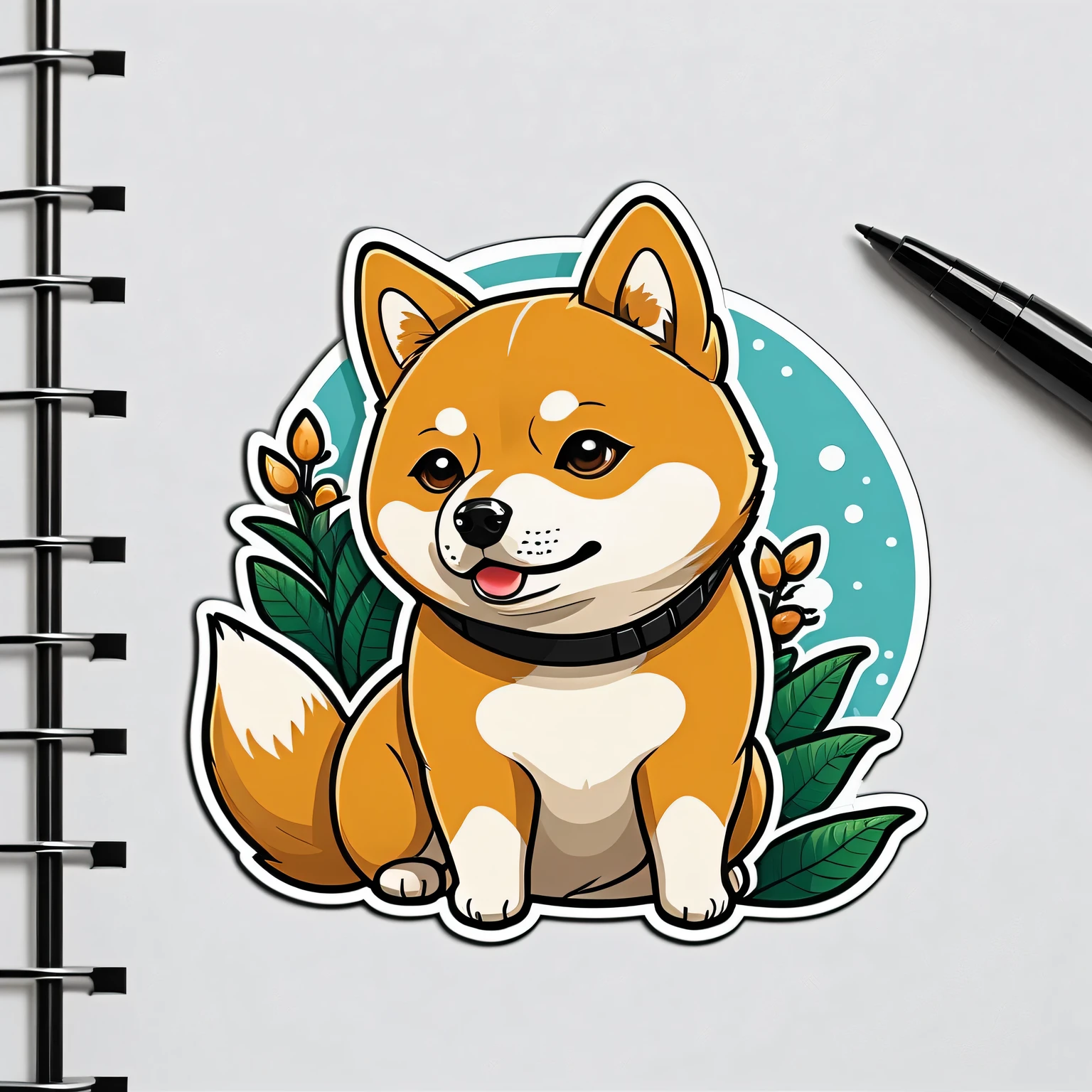 Fabric Sticker Design for clothes, cartoon Shiba inu, Shiba inu clothing sticker, high definition, high detail, cartoon style