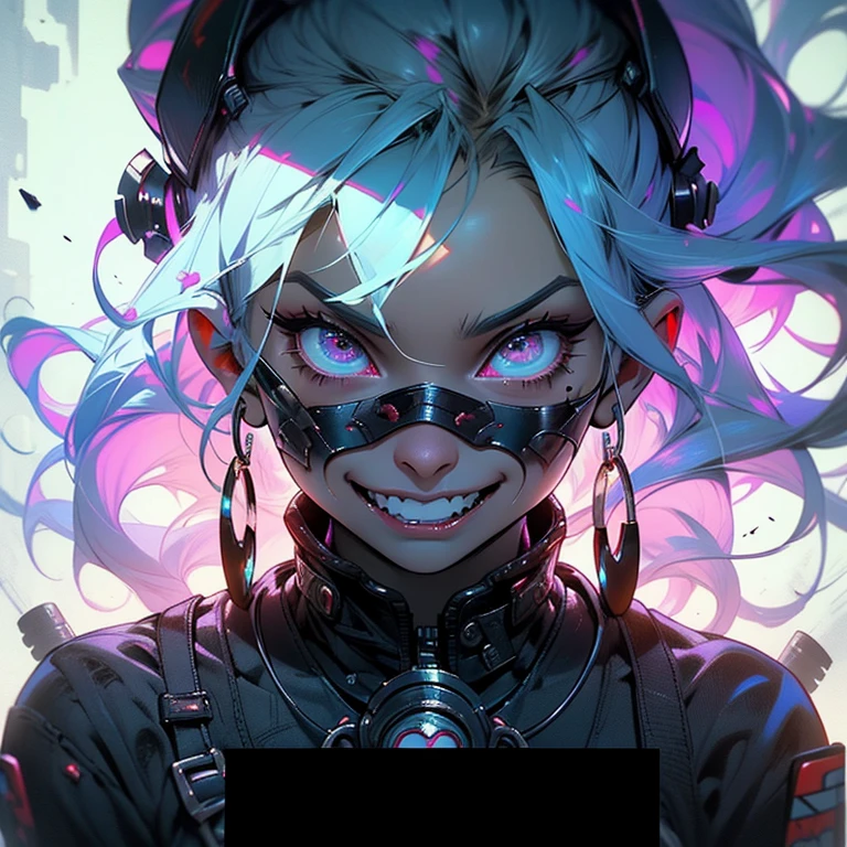 a close up of a cake with hearts on it, android jones and atey ghailan, art, onmyoji detailed art, anger + wrath, instagram story, creepy evil smile, epic visuals, inside stylized border, senior concept artist, connected to heart machines, kaneki ken, white and blood color scheme, chromatic distortion, mobile game asset