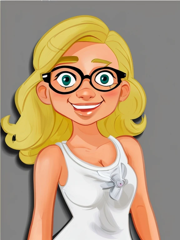 cartoon woman with glasses and a white blouse, in cartoon style, cartoon art style, cartoon digital painting, cartoon portrait, looks like britney spears, cartoon art style, cartoon digital art cartoon, cartoon style illustration, caricatural style, cartoon look, cartoon style, girl with glasses, digital art cartoon, character portrait of mine, simple cartoon style, character concept portrait of mine