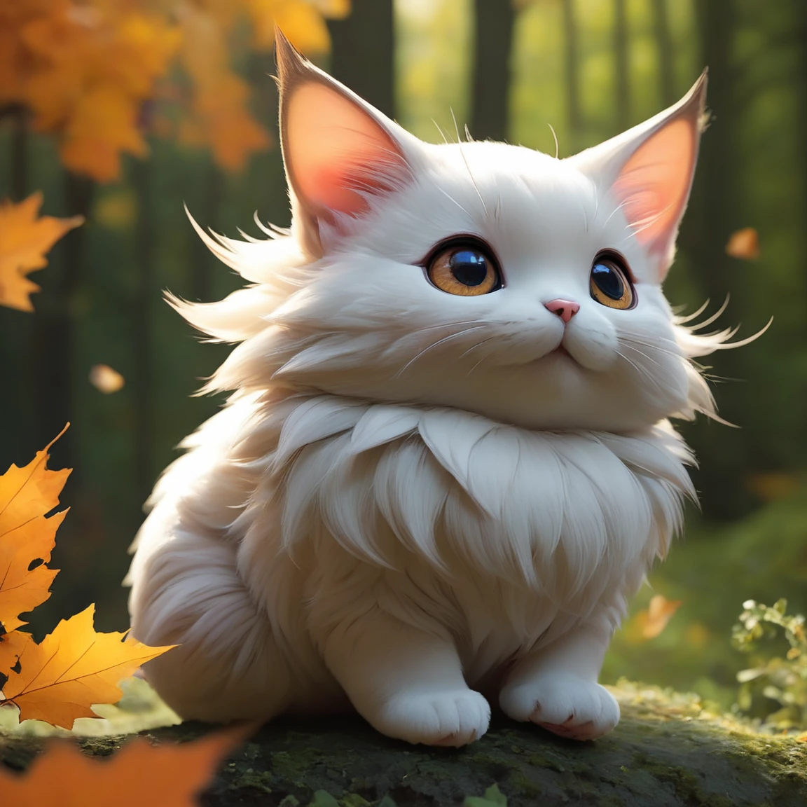 score_9, score_8_up, score_7_up, score_6_up, score_5_up, score_4_up,UHD, 
adorable cat-like creature big eyes in forest autumn time