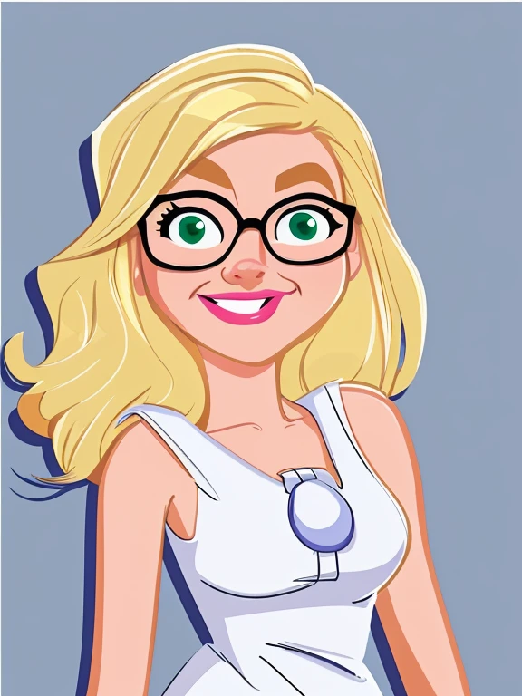 cartoon woman with glasses and a white blouse, in cartoon style, cartoon art style, cartoon digital painting, cartoon portrait, looks like britney spears, cartoon art style, cartoon digital art cartoon, cartoon style illustration, caricatural style, cartoon look, cartoon style, girl with glasses, digital art cartoon, character portrait of mine, simple cartoon style, character concept portrait of mine, 4k, comic Babes