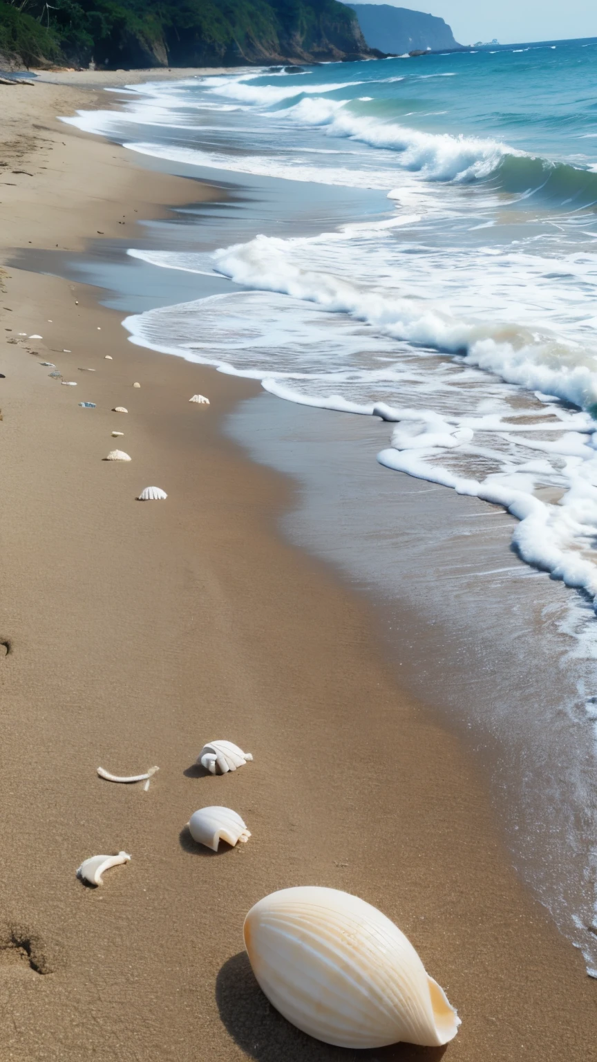 Ocean、Shells on the beach、