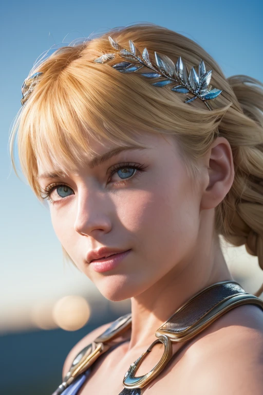 RAW Photos, ((((Extreme beauty portrait))), masterpiece, highest quality:1.3, Shiny balls on cheeks, Sophitia Alexandra, Soul Calibur, Golden Hair, Braid,