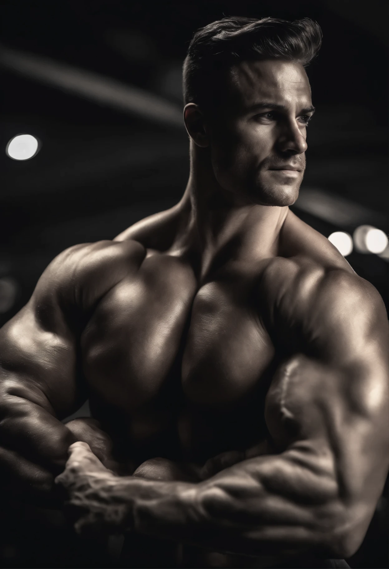 Homem branco, bodybuilder, gorgeous physique,