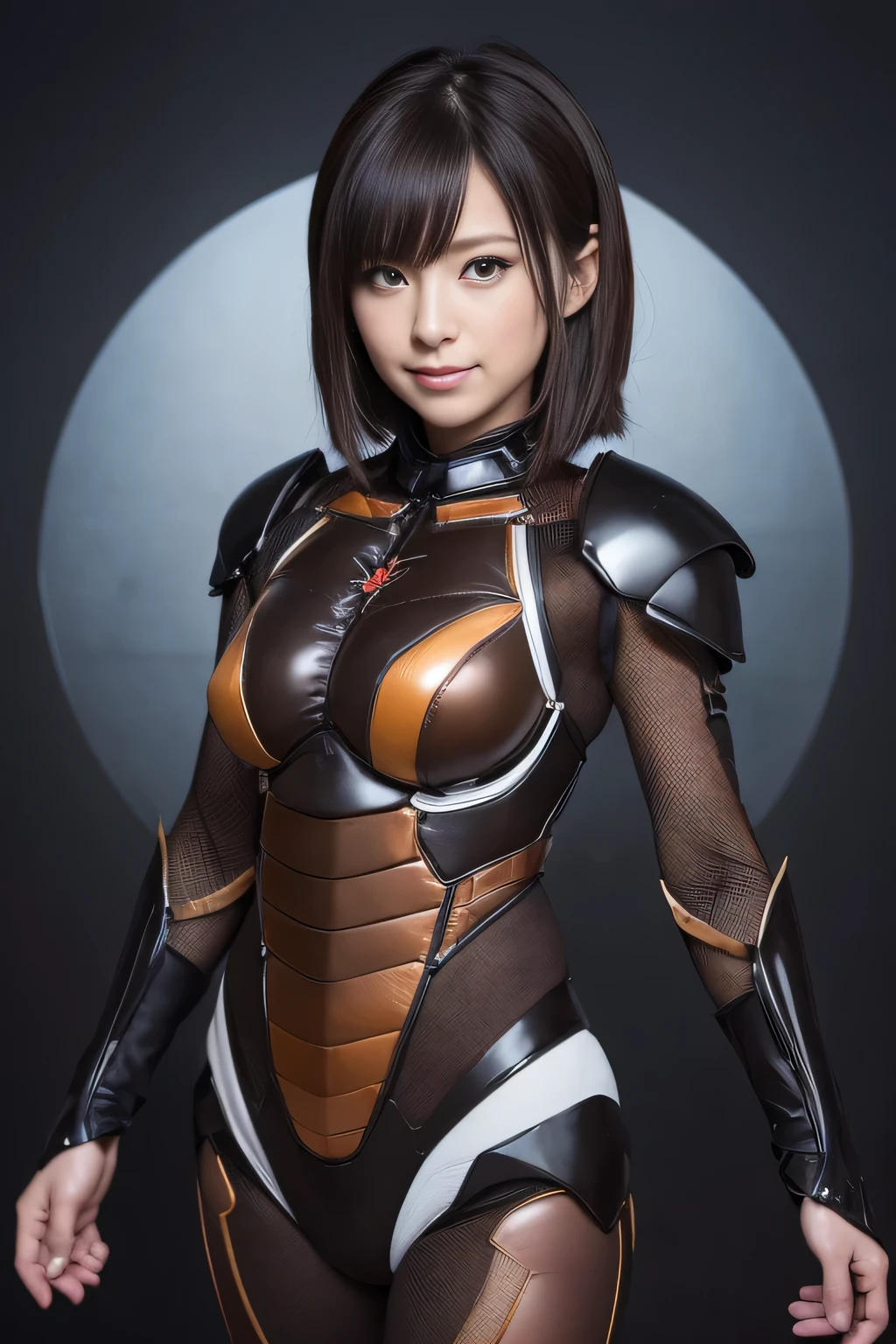 (high resolution,masterpiece,best quality,extremely detailed CG, anime, official art:1.4), realistic, photo, amazing fine details, all intricate, gloss and shiny,awesome many layers, 8k wall paper, 3d, sketch, kawaii, illustration,( solo:1.4), perfect female proportion,villainess, (fusion of dark brown cockroach and lady:1.4), (brown cockroach form lady:1.2), (brown cockroach lady:1.2), (fusion:1.2), (solo:1.4), (evil smile:1.2), muscular, abs, (cockroach brown exoskeleton bio insect suit:1.4), (cockroach brown exoskeleton bio insect armor:1.2), (brown transparency cockroach wing:1.4), (brown cockroach antennae:1.3),